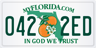 FL license plate 0422ED