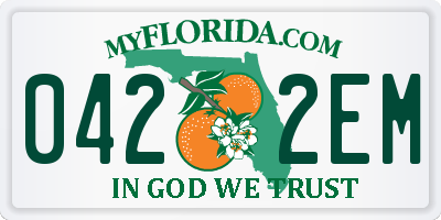 FL license plate 0422EM