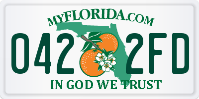 FL license plate 0422FD