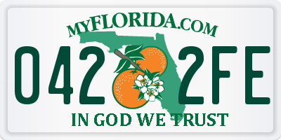 FL license plate 0422FE