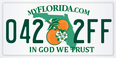 FL license plate 0422FF