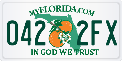 FL license plate 0422FX