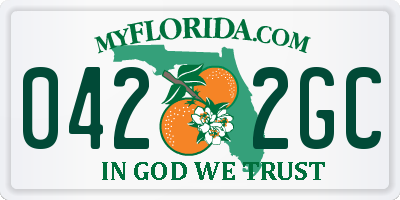 FL license plate 0422GC