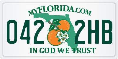 FL license plate 0422HB