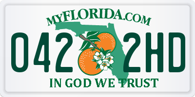 FL license plate 0422HD