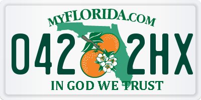 FL license plate 0422HX