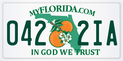 FL license plate 0422IA