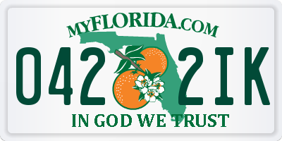 FL license plate 0422IK