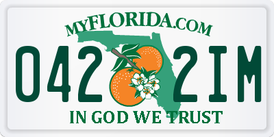 FL license plate 0422IM