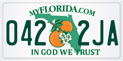 FL license plate 0422JA