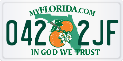 FL license plate 0422JF