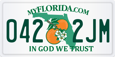 FL license plate 0422JM