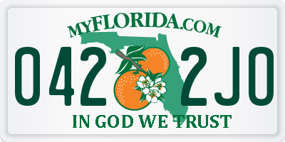 FL license plate 0422JO