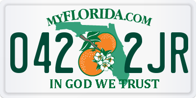 FL license plate 0422JR