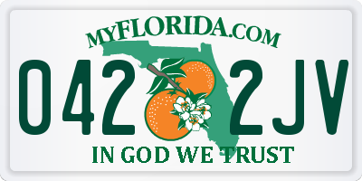FL license plate 0422JV