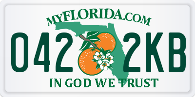 FL license plate 0422KB
