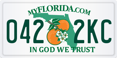 FL license plate 0422KC