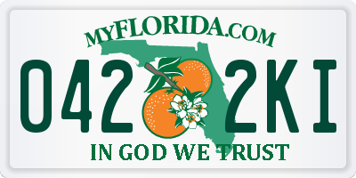 FL license plate 0422KI