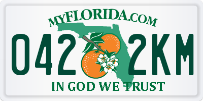 FL license plate 0422KM