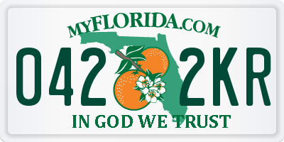 FL license plate 0422KR