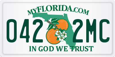 FL license plate 0422MC