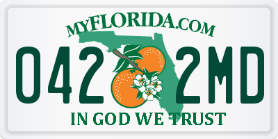 FL license plate 0422MD