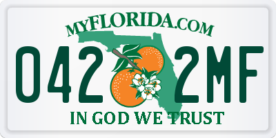 FL license plate 0422MF