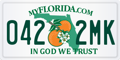 FL license plate 0422MK