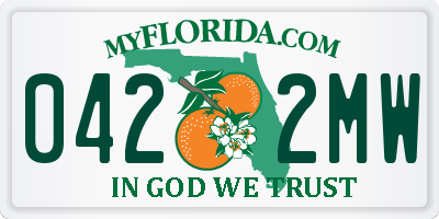 FL license plate 0422MW
