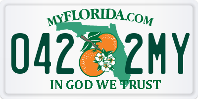 FL license plate 0422MY