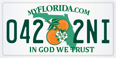 FL license plate 0422NI