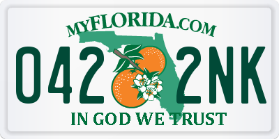 FL license plate 0422NK