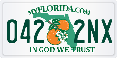 FL license plate 0422NX