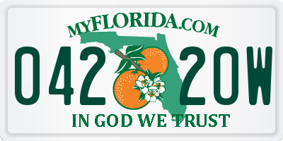 FL license plate 0422OW