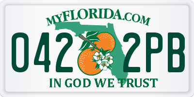 FL license plate 0422PB