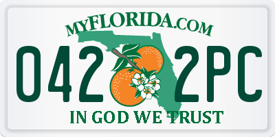 FL license plate 0422PC