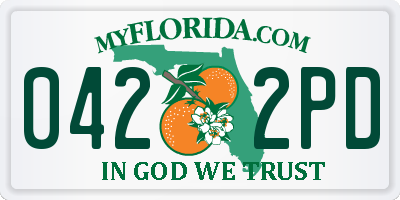FL license plate 0422PD