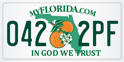 FL license plate 0422PF