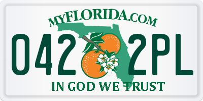 FL license plate 0422PL