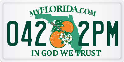 FL license plate 0422PM