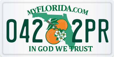 FL license plate 0422PR