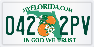 FL license plate 0422PV