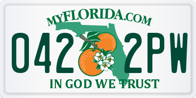 FL license plate 0422PW