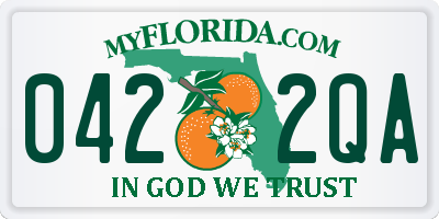 FL license plate 0422QA
