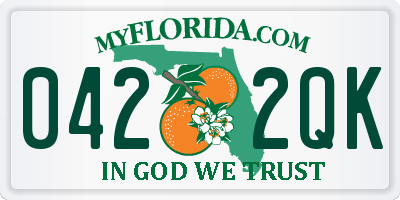 FL license plate 0422QK