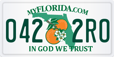 FL license plate 0422RO