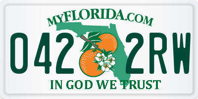 FL license plate 0422RW