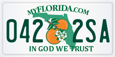 FL license plate 0422SA