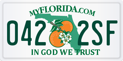 FL license plate 0422SF