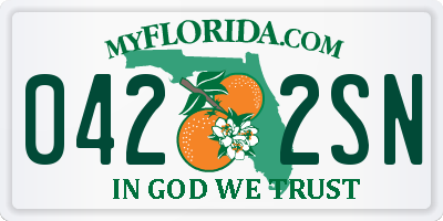 FL license plate 0422SN